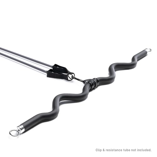 Marcy Deluxe Exercise Curl Bar Attachment for Cable Machines and Resistance Training, Ergonomic Alloy Steel Bar for Lat Pulldowns, Bicep Curls, Tricep Pressdowns and Home Gym Workouts