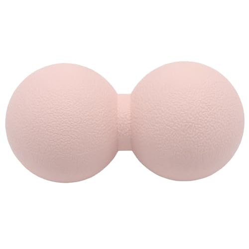 Small Hard Peanut Massage Ball, Double Ball Peanut Roller Mobility Massager Tool for Deep Tissue Massage Physical Therapy Myofascial Release Trigger Point Muscle Relax Pain Relief Acupressure (Pink) - color: Pink