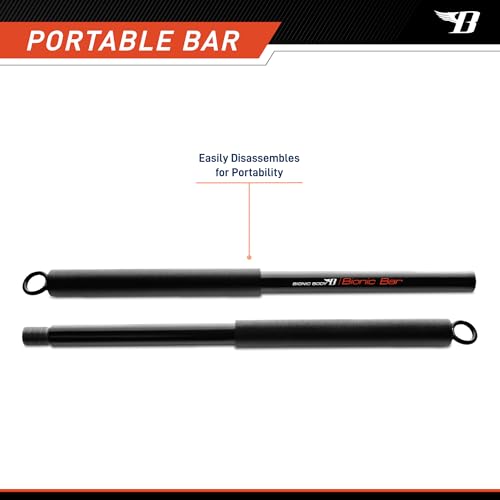 BIONIC BODY 36 Inches Light Weight Resistance Training Straight Bar – Fits All Resistance Bands/Accessories with Carabiners BBEB-020 - size: 1.5 x 1.5 x 38", style: Exercise Bar