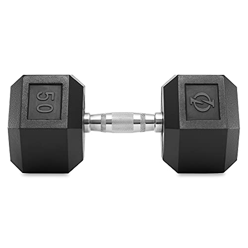 Philosophy Gym Rubber Coated Hex Dumbbell Hand Weights - style: 50 lb - Single
