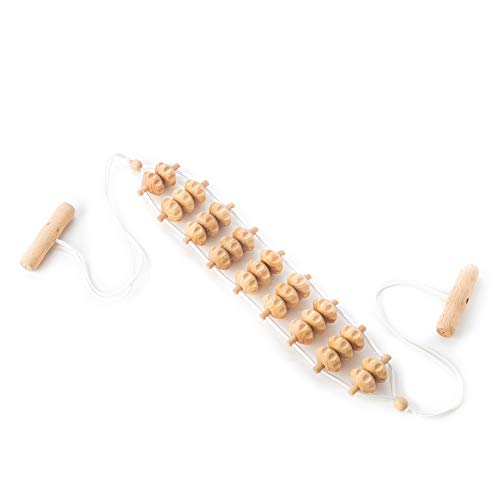 tuuli Accessories – Back Massager with Rollers and Rope, Multi-Functional Back Roller and Neck Massager, Eases Muscle Tension and Supports Skin Health, Muscle Roller 47.2 inches