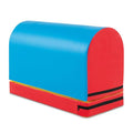 Goplus Mailbox Tumbling Mat, Gymnastics Vaulting Box w/Detachable Mat, Carrying Handle, Premium PU Leather, Portable Jumping Tumbling Aid Trainer for Kids Home Gyms Exercise - color: Red+Navy Blue