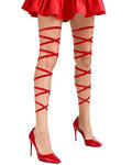 PENTA ANGEL Rave Leg Wraps Elastic Leg Grater Straps Legging Costume Accessories for Women Concert Festival Halloween Outfit - color: Red
