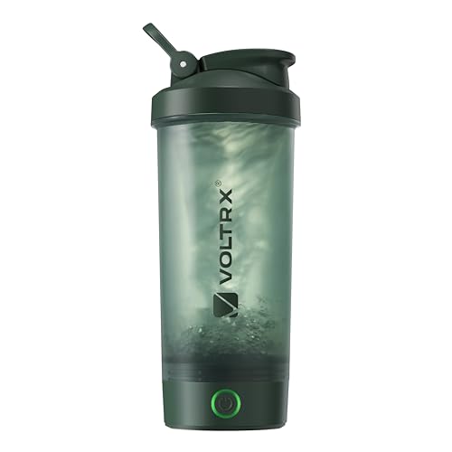VOLTRX Protein Shaker Bottle, Merger USB C Rechargeable Electric Protein Shake Mixer, Shaker Cups for Protein Shakes and Meal Replacement Shakes, BPA Free, 24oz - color: Dark Green