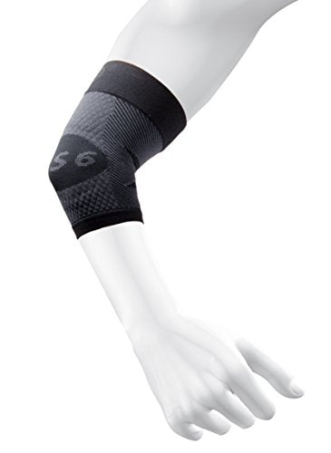 OS1st ES6 Elbow Compression Bracing Sleeve (One Sleeve) relieves Tennis or Golfer's Elbow, Cubital Tunnel Syndrome, Supports Damaged Tendons and Controls Forearm Pain (Small, Black) - color: Black, size: Small