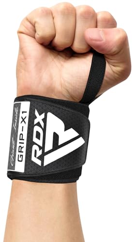RDX Wrist Wraps for Weightlifting (Pair), IPL USPA Approved, Elasticated 18” Cotton Straps Support with Thumb Loop, Gym Wrap for Weight Lifting Powerlifting Competition Strength Training Bodybuilding - color: Grey