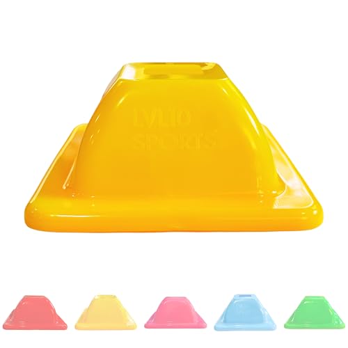 LVL10 Pro Training Cones - 2" Mini Soccer Cones for Sports Training - for Basketball, Football, Basketball and Agility Drills - Soccer Field Markers That Won't Crack, Slide or Fly - color: Yellow, style: 8 Pack