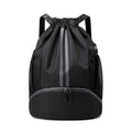 Valleycomfy Sports Drawstring Backpack - Water Resistant String Bag with Side Mesh Pockets Shoe Compartment Gym Backpack for Women & Men Black - color: A-black