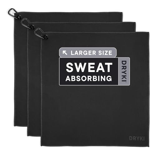 Pocket-Sized Sweat Towels - The Original Sweat Absorbing Handkerchiefs - Quick-Dry Microfiber Sweat Rags for Face, Hands, & Body - Men & Women - Gym, Sports, and Work (Black: Large Size, 3 Pack) - color: Classic Black