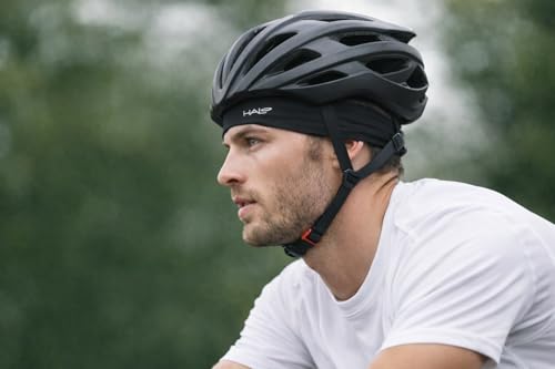 Halo Headband Bandit - 4" Wide Pullover Sweatband Running Headband Men Women Absorbent Soft Comfortable.Channels Sweat Out of Your Eyes Keeps Hair in Place No-Slip - color: Black