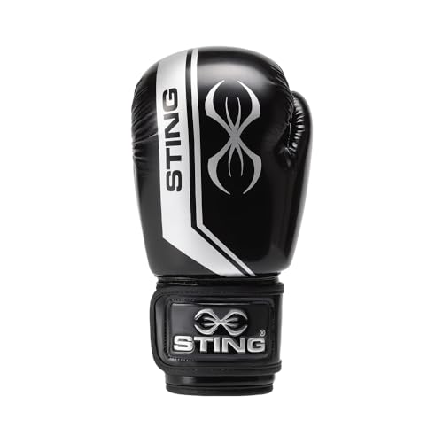 STING Armalite Boxing Gloves, Durable Boxing Equipment for Boxing Training, Balanced Weight Distribution | SLV3 Outer Skin, SAS Layering, Hi Flow Core Padding, Comfortline 3D Liner - color: Black/Silver, size: 12 Oz