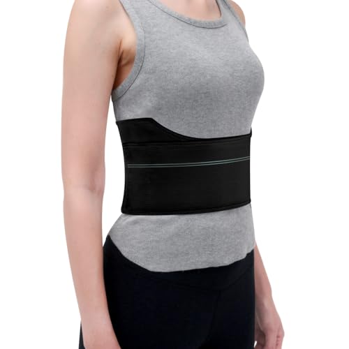 Pauline Broken Rib Brace for Women - Compression Chest Binder for Cracked Ribs Support & Chest Pain Relief - Rib Belt for Bruised Rib Cage (Black, Fits 45”-60”) - size: L, style: Women BK