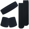 ONUPGO 5 Pieces Kids Sweatbands Soccer Socks Set - Sports Headband, Wristbands, Striped High Socks for Kids, Youth,Toddler & Baby - Football, Basketball, Running, Cycling, Tennis - color: Black