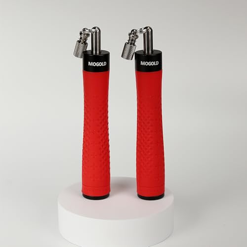Weighted Jump Rope Set - 1/4LB & 1/2LB Heavy Speed Rope with Quick-Release Handles, 3 PVC Cables (9.8FT), Anti-Slip Grip for Boxing, Cross Training & Home Workout, Includes Carry Case - color: Red