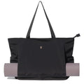 ESVAN Yoga Mat Bag Yoga Tote Carrier Shoulder Bag Carryall Tote for Office,Yoga,Pilates,Travel,Beach and Gym - color: Aa Black