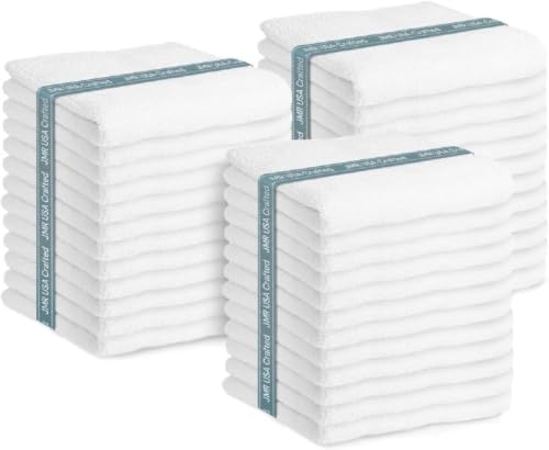 JMR White Bath Towels Bulk Pack of 36 (20x40) - 100% Cotton Lightweight & Quick-Dry Cotton Towels for Hotel, Rental Properties, Gym & Commercial Use - color: White-36 Pcs, size: 20X40
