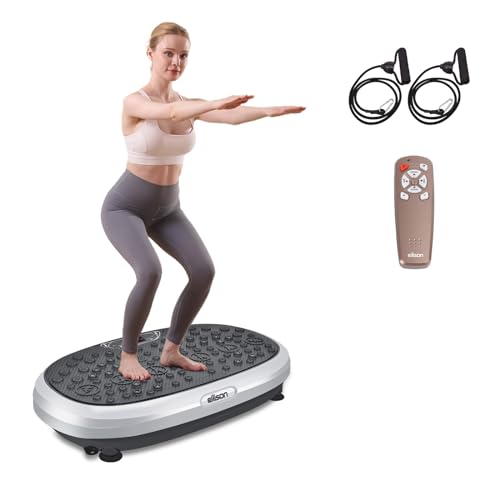 EILISON FitMaxx 3D XL Vibration Plate Exercise Machine - Whole Body Workout Vibration Platform w/Loop Bands - Lymphatic Drainage Machine for Weight Loss, Shaping, Recovery