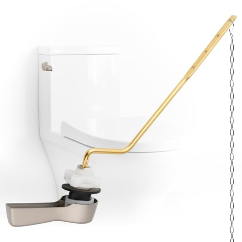 Universal Metal Toilet Handle Lever Replacement, Side Mount, Brushed Nickel | Solid Brass Toilet Flush Handle Compatible with Kohler/American Standard/ TOTO/Gerber, Stainless Steel Chain, Easy to Install - color: Brushed Nickel, style: Side Mount Design