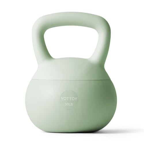 YOTTOY Soft Kettlebell,Kettlebell Anti-Slip Grip Weight for Home Workouts, Kettlebells Set Strength and Safety Guaranteed - color: Green, size: 30 Pounds