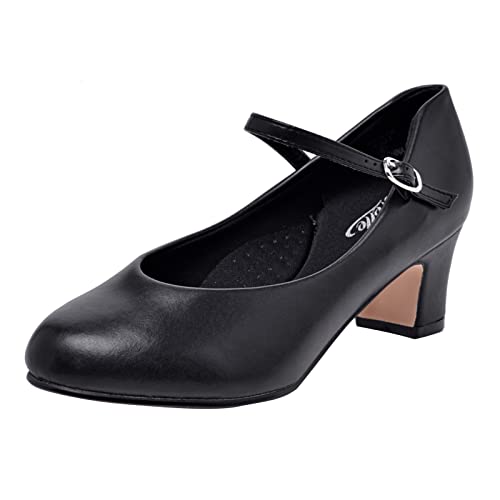 Stelle 2" Ankle Strap Character Shoes for Women | 2-inch heel,Adjustable ankle strap,Memory foam insole,Rubber outsole,Breathable lining - color: 2''black, size: 8.5