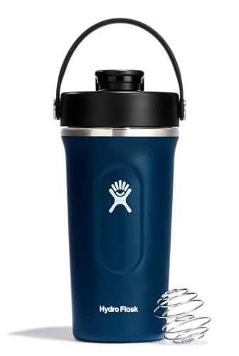 Hydro Flask Shaker Bottle – Insulated Stainless Steel Gym Bottle for Pre Workout & Protein 24 Oz Indigo Blue - color: Indigo