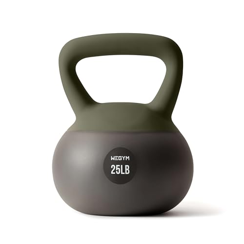 WeGym Soft Kettlebells with Cushioned Impact-Resistant Base and Anti-Slip, Wide-Grip Handle for Home Workouts, Weightlifting, and Full Body Strength Training - color: Forest, style: 25LB