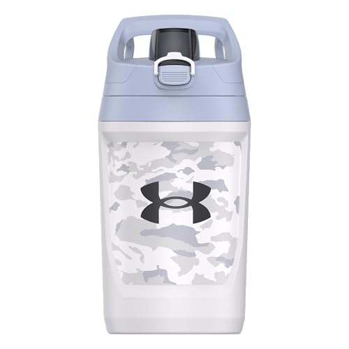 Under Armour 32 oz Insulated Water Bottles - Sports Water Jug with Fence Hook, Leak Resistant for Baseball, Football & More, 32 oz Insulated, White Woodland - color: White Woodland, size: 32 Ounces