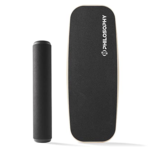 Philosophy Gym Balance Board, Wooden Balance Exercise Trainer | Non-Slip Surface, 3 Difficulty Levels (13", 17", 22"), 300 LB Capacity, Core Training, Full Body Exercises, Physical Therapy