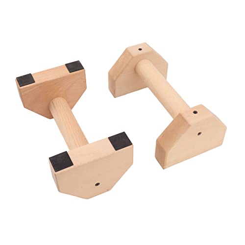 2pcs Wooden Push Up Handles, Anti Slip Pushup Bar with Silicone Pads, Joint Friendly Parallettes for Calisthenics Handstand and Floor Workouts for Men Women - size: 25cm / 9.8in