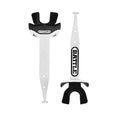Battle Sports Speed Pro Two-Tone Mouthguard, No Boil, Braces Compatible, Connected Strap, Maximum Breathability (White/Black) - color: White/Black