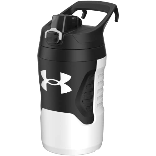 Under Armour 32 oz Insulated Water Bottles - Sports Water Jug with Fence Hook, Leak Resistant for Baseball, Football & More, 32 oz Insulated, White/Black - color: White/Black, size: 32 Ounces