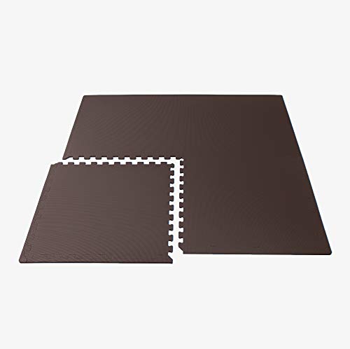 We Sell Mats 1/2 Inch Thickness Multipurpose EVA Foam Floor Tiles, Interlocking Floor Mat for Indoor Gym and Home Use, 24 in x 24 in, Brown, 48 Square Feet (12 Tiles) - color: Brown, style: 48 Square Feet (12 Tiles)