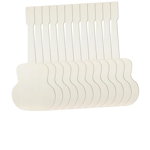 12 Pack 12 Inch Wooden Unfinished Guitar for Crafts Blank Wood Unfinished Guitar Cutouts Unpainted Wood Crafts to Paint Door Hanger Decor for Home Farmhouse Decor - color: Guitar