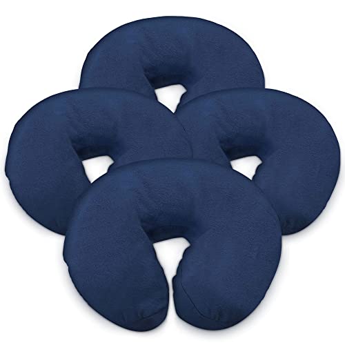 London Linens Pack of 4, Premium Extra Thick 100% Cotton Flannel Massage Tables Face Cradle Covers Cozies Fitted - Includes 4 pcs (Blue) - color: Blue, size: 4