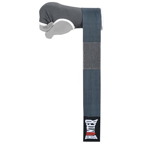 HUNTER Gel Boxing Hand Wraps for Men & Women, Quick Inner Gloves with Wrist Support for MMA, Muay Thai, Kickboxing & Martial Arts Training, Knuckle Protection (Pair) - color: Gray, size: Small-Medium