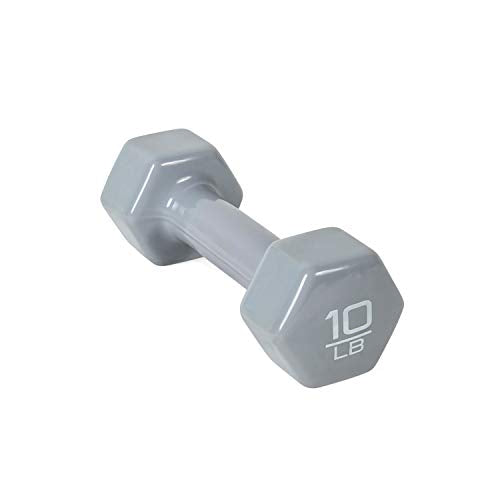 CAP Barbell Vinyl Coated Dumbbell | 1-15 LB Single or Pair - color: Gray, size: 10 LB Single