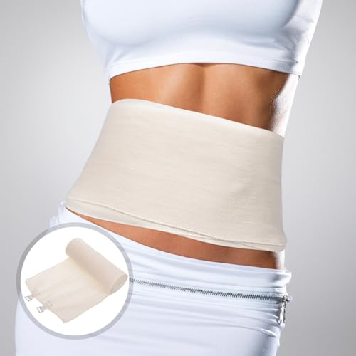 OUNONA Cotton Postpartum Belly Bandage Wrap for Women Wide Elastic Abdominal Binder Maternity Waist Compression Support for Postpartum Recovery - size: 2 Rolls