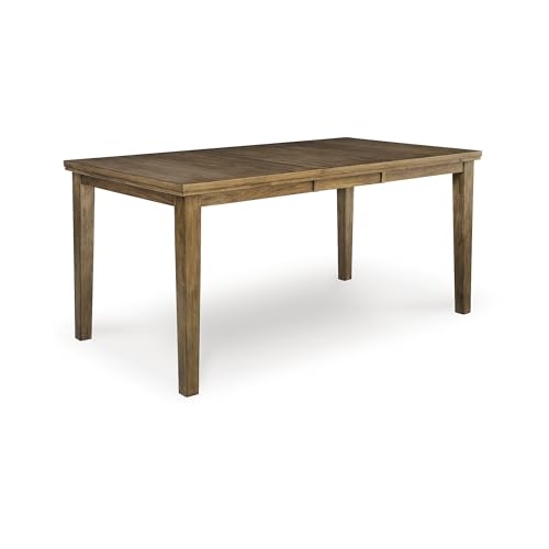 Signature Design by Ashley Counter Height Dining Extension Table, Wood | Seats up to 8, Hardwood solids, Hickory veneers, Engineered wood, Kitchen & dining room tables, Vallister Series - color: Light Brown, style: Counter Height Table