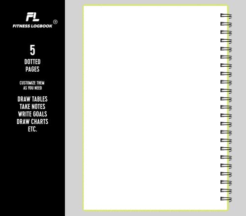Fitness Logbook (Lime) - A5 Undated Workout Journal For Men & Women - Plastic Cover & Thick Paper - Planner Log Book To Track Weight Loss, Muscle Gain, Gym Exercise, Bodybuilding Progress - style: Lime Plastic