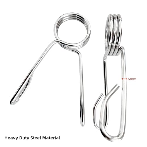 4 PCS 2 Inch Olympic Barbell Clamps, Heavy Duty Steel Barbell Spring Collar Clips, Dumbbell Weight Bar Clips Clamps for Home Gym Weightlifting Powerlifting Strength Training