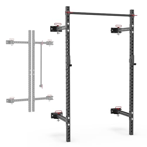 Synergee 2200 Folding Rack – 750 lb Capacity Power Cage - color: a) Black 79" x 21"
