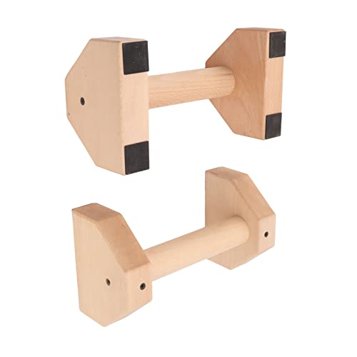 2pcs Wooden Push Up Handles, Anti Slip Pushup Bar with Silicone Pads, Joint Friendly Parallettes for Calisthenics Handstand and Floor Workouts for Men Women - size: 30cm / 11.8in