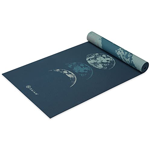 Gaiam Yoga Mat - Premium Print Reversible Extra Thick Non Slip Exercise & Fitness Mat for All Types of Yoga, Pilates & Floor Workouts - color: Lunar Wave