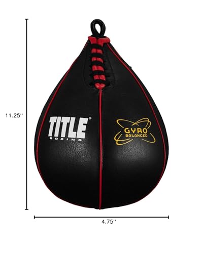 TITLE Boxing Gyro Balanced Leather Speed Bag: Speed Bag for Boxing, Speedbag, Speed Bags, Boxing Speed Bag, Title Speed Bag, Boxing Bag, Boxing Equipment, Punching Bag - size: XXS (4" x 7")