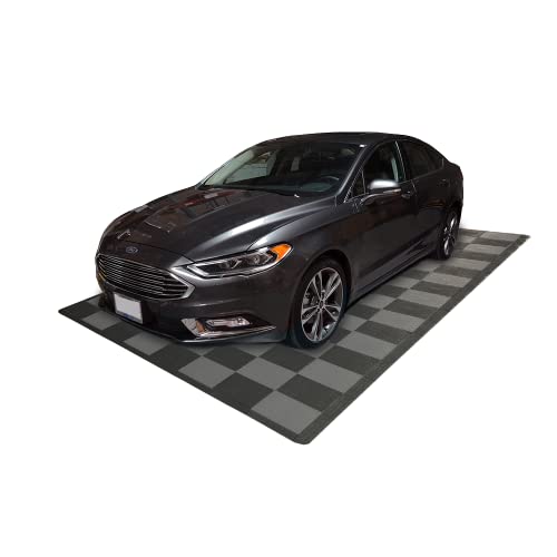 Speedway Garage Floor Mat Kit for 1-Car, Medium, Checkered - Black/Grey - color: Checkered - Black/Grey, size: Garage Kit - 1-Car