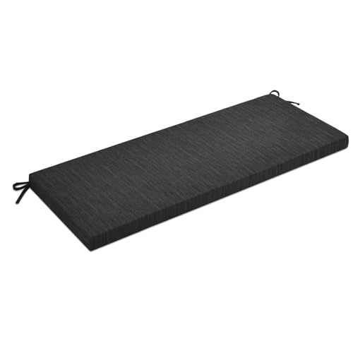 baibu 59 Inch Classic Solid Color Bench Cushion with Ties, Non-Slip Indoor Rectangle Bench Seat Cushion Standard Size Foam Pad with Machine Washable Cover (Black, 59x16x1.5Inch) - color: Black, size: 59x16x1.5 Inch (Pack of 1)