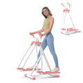HOTWAVE Air Space Walker, Foldable Elliptical Exercise Machine | Gentle on Joints & Low-Impact. 350lb capacity. Cross trainer stepper. Home gym equipment. - color: Pink