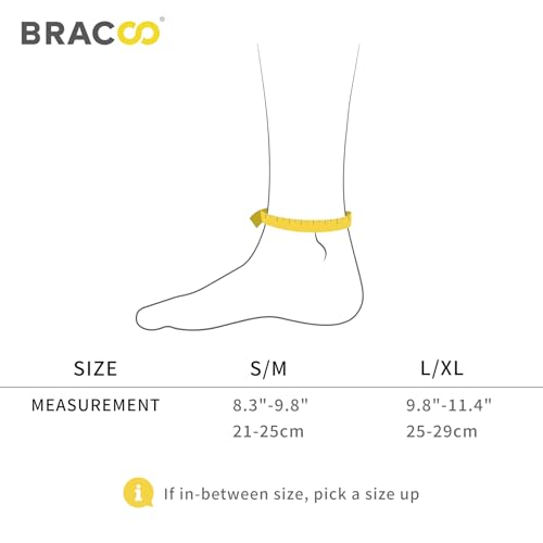 Bracoo 2 Pack Ankle Brace Compression Sleeve for Women & Men, Adjustable Ankle Support Strap for Sprained, Plantar Fasciitis, Pain Relief, Injury Recovery, Running, Workout, GYM, FS60 - size: L/XL