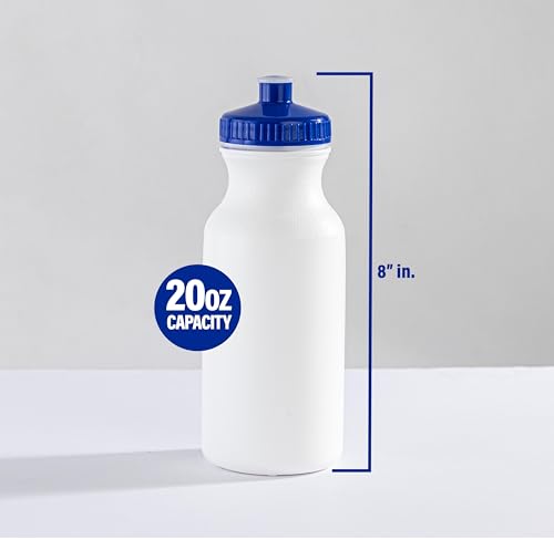 ZETY Bulk Water Bottles 100 Pack - 20 Ounce Reusable bottles Bulk - BPA-Free Easy Open Spin off Cap - Top-Rack - Dishwasher Safe - Sports Bottles (Plastic) - style: Plastic