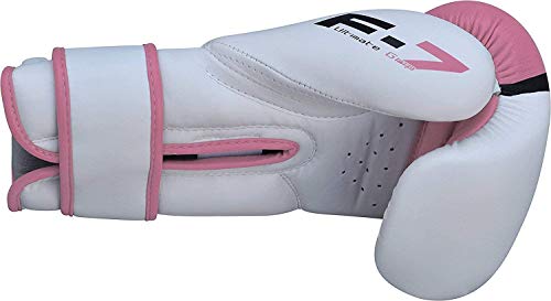RDX Boxing Gloves EGO, Sparring Muay Thai Kickboxing MMA Heavy Training Mitts, Maya Hide Leather, Ventilated, Long Support, Punching Bag Workout Pads, Men Women Adult 8 10 12 14 16 oz - color: PINK, size: 12OZ